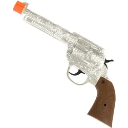 Verzierte Western Pistole in silber - OS