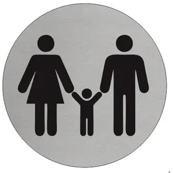CombiCraft Aluminium Türschild 'Familie' - Ø75mm mit 3M-Klebeband