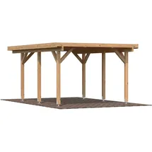 Palmako Karl Einzel-Carport 360 x 512 cm Braun tauchgrundiert