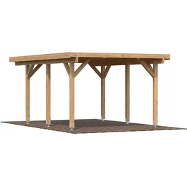 Palmako Karl Einzel-Carport 360 x 512 cm Braun tauchgrundiert
