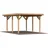 Einzel-Carport 360 x 512 cm Braun tauchgrundiert