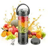 Tragbarer Mixer Smoothie Maker,650 ml Mini Mixer Smoothie To Go,USB-C Wiederaufladbar,12 Rostfreie Klingen,Auslaufsicherer Deckel mit Trinkschnabel,für Fitnessstudio,Büro,Reisen,Küche (Dunkelgrau)