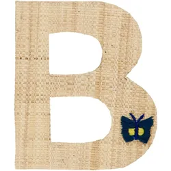 RICE Raffia Buchstaben Sticker, B, Schmetterling