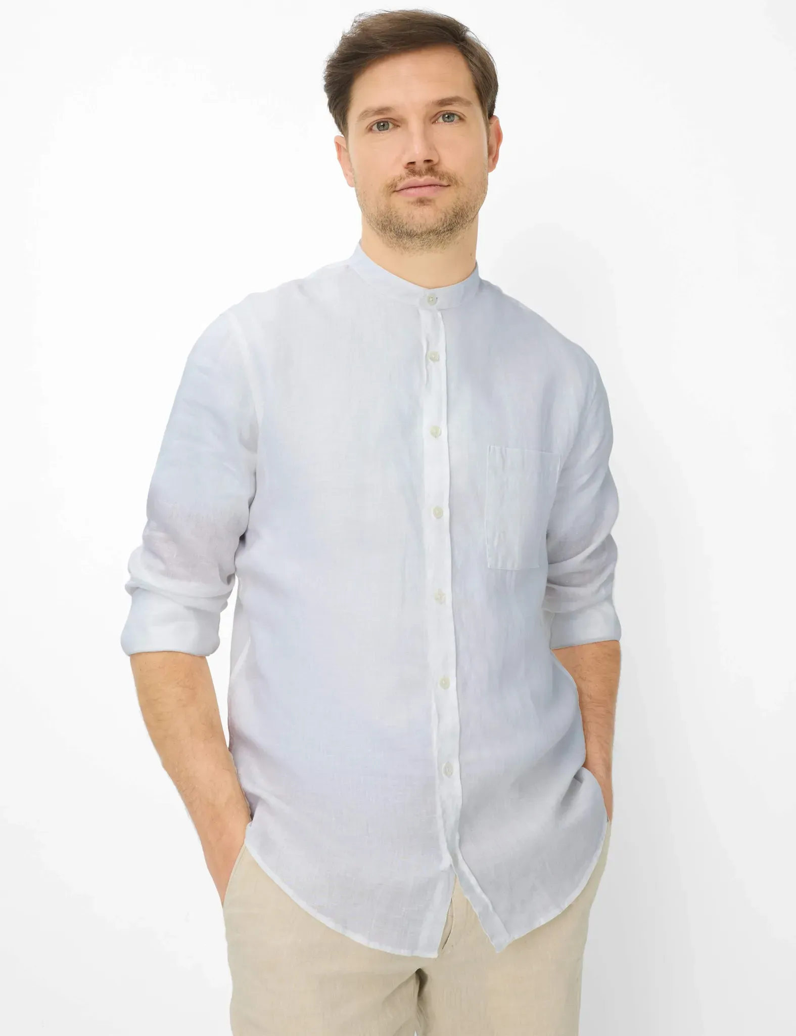 Brax Herren Hemd Style LARS white, weiß, Gr. L