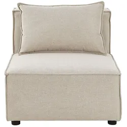 Juskys modulares Sofa Domas in Stoff Beige - Mittelsofa mit Kissen - individuell kombinierbar