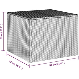 vidaXL Gartentruhe Schwarz 291L Poly Rattan