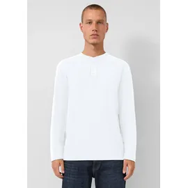 QS Gewaschenes Henley-Langarmshirt weiß L