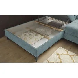 Sofa.de Eckcouch Chenille 2-Sitzer Blau