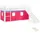 Homestyle4u Hochbett 90 x 200 cm Kiefer massiv lackiert weiß mit Vorhang pink