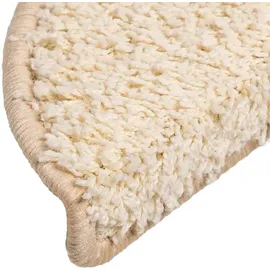 vidaXL Stufenmatten 30 Stk. 56x17x3 cm Creme Halbrund