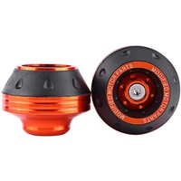 Gabel Rahmen Schieber Sliders CNC Aluminium Vorderrad Motorrad Fallschutz Roller Moped Gabel Rahmen Rad Absturz Schutz Rad Absturz Pads Universal Sturzschutz Protektoren Sturzpad Kohlefaser(Orange)