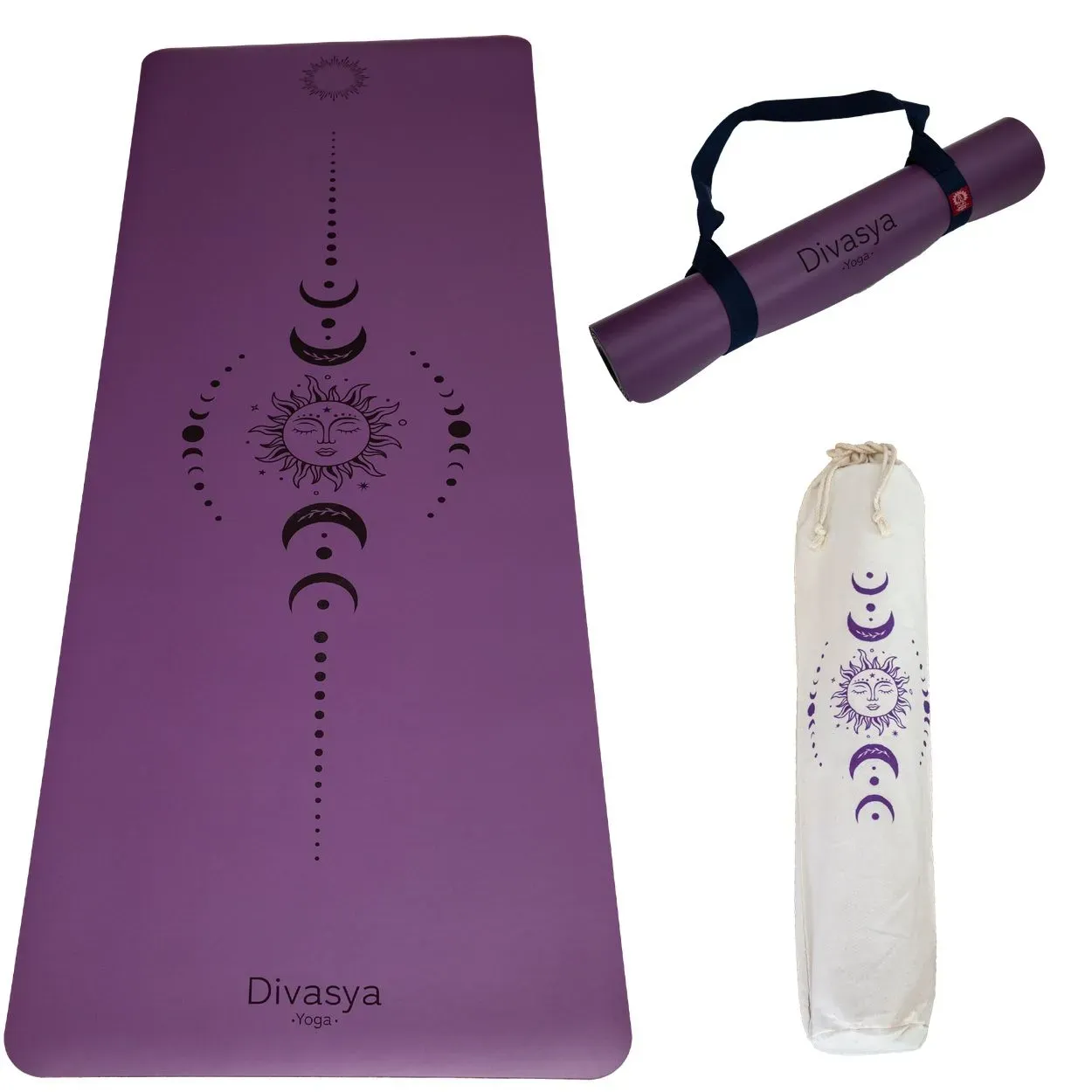 Divasya Yogamatte aus Eco-PU & Naturkautschuk 1 St lila