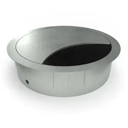 Kabeldurchführung Zamak 80mm, Edelstahl Finish