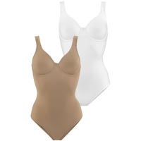 Nuance T-Shirt-Body Damen nougat+weiß Gr.75 Cup E