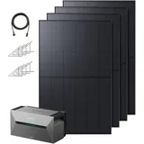 Anker SOLIX Balkonkraftwerk mit Speicher (1740W | 1600Wh), Solarbank 2 E1600 Pro (1600Wh), 4× RS40T Solarpanel (435W), Bodenhalterungen, 4 MPPT, 1000W AC, Plug&Play