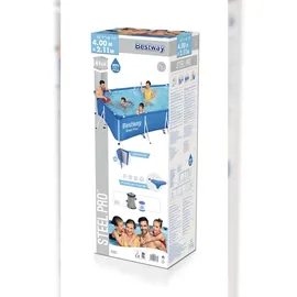 BESTWAY Steel Pro Frame Pool Set 400 x 211 x 81 cm inkl. Filterpumpe
