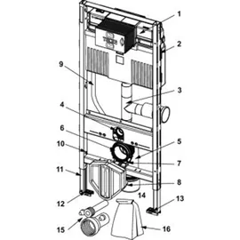 TECE TECEprofil WC-Modul mit Uni-Spülkasten, Anschluss für Geruchsabsaugung, Bauhöhe 1120 mm, 9300303