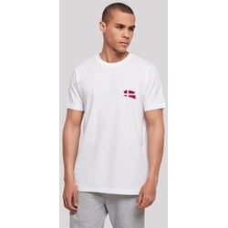 F4NT4STIC T-Shirt Dänemark Flagge Denmark Print weiß XS
