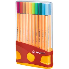 Stabilo Fineliner point 88 ColorParade - 20er Tischset in anthrazit/orange - mit 20 verschiedenen Farben