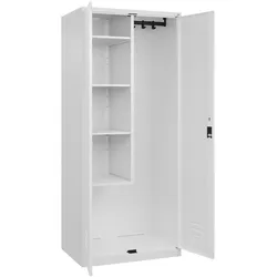 C+P Aufbewahrungs Doppel-Spind Classic PLUS, 2 Abteile, 4 Fachböden, HxBxT 185x80x50cm, Zylinderschloss, Verkehrsweiß von PROREGAL