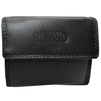 flevado Unisex Geldbörse Wiener Schachtel RFID Schutz Echt Leder Druckknopfverschluss (schwarz)