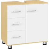 EUGAD Waschbeckenunterschrank (1-St) Badezimmerschrank, mit 3 Schubladen, mit 2 Fächern, Holzwerkstoff weiß 60 cm x 60 cm x 30 cm