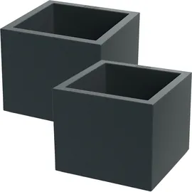 ethick Quadratischer Blumentopf 38 x 38 x 31 cm Anthrazit