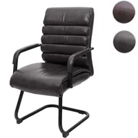 Mendler Konferenzstuhl HWC-H31, Esszimmerstuhl Freischwinger Stuhl, Vintage Wildleder-Optik Metall