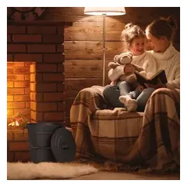 Relaxdays Ascheeimer mit Deckel 12 l schwarz