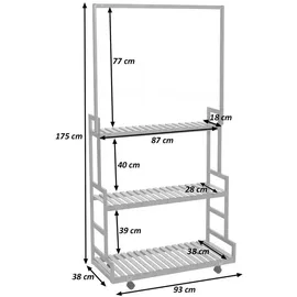 MCW Bambus Pflanzenregal 175 x 93 x 38 cm Braun