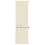 Amica KGCR 387 101 B Retro Kühl-/Gefrierkombination/Beige / 181cm (H) x 55cm (B) x 62cm (T) / Retro-Design/Kühlschrank mit Gefrierfach