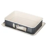 Zenker Rechteckige Springform CREME NOIR, Backform aus Stahlblech, Kuchenform mit keramisch verstärkter Antihaftbeschichtung (Farbe: Crème/Anthrazit), Menge: 1 Stück, 28 x 17 x 7 cm