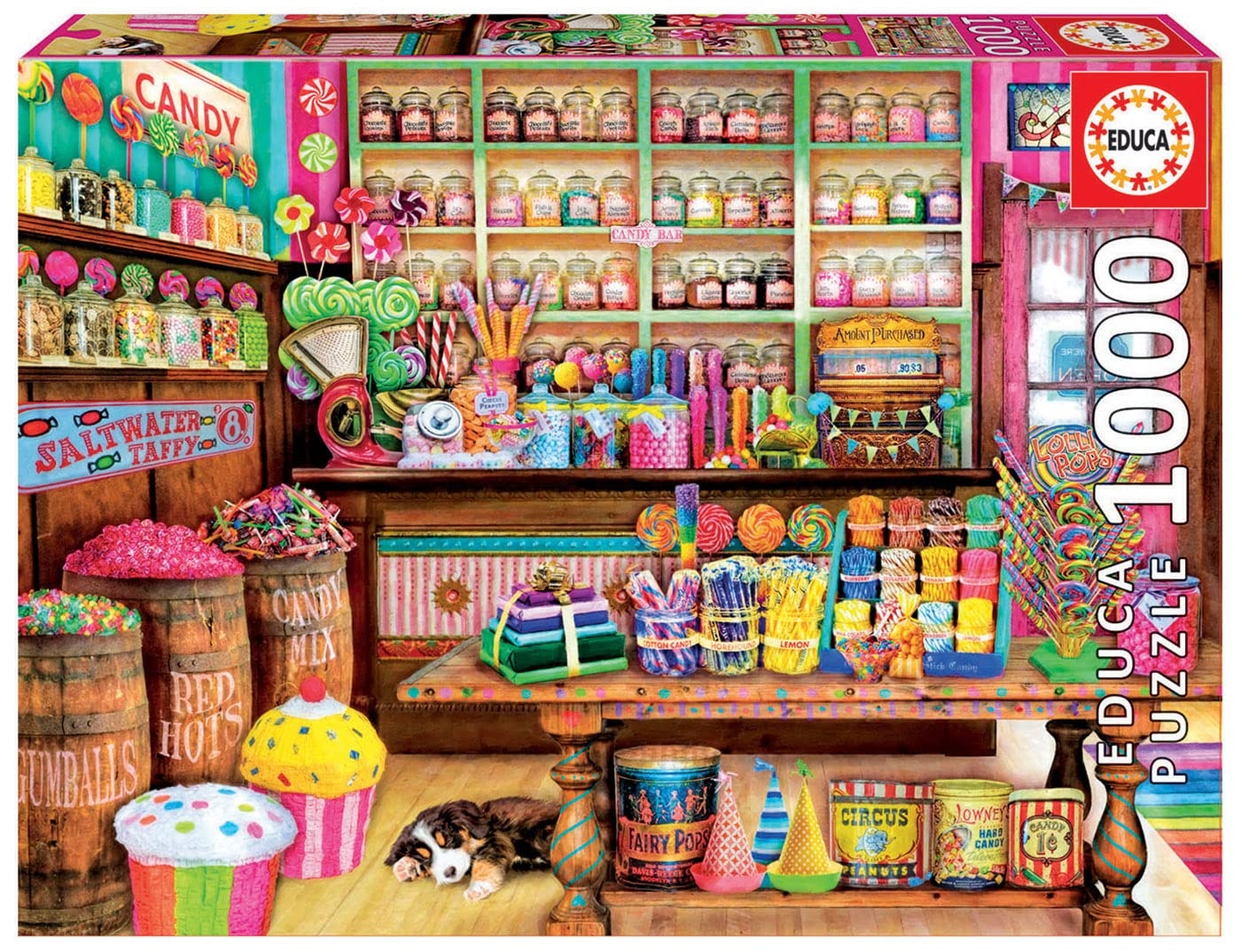 Educa 17104, Süßigkeitenladen, 1000 Teile Puzzle für Erwachsene und Kinder ab 10 Jahren, Candy Shop