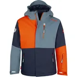 Trollkids Hallingdal Jacke - Steel Blue / Flame Orange - 140 cm