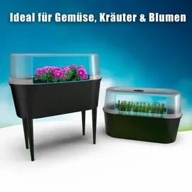 BigDean Hochbeet Balkon 77 x 38 x 84 cm Schwarz