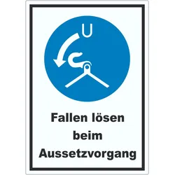 Fallen lösen beim Aussetzvorgang Aufkleber A3 (297x420mm)