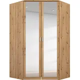 Rauch Eckkleiderschrank "Bremen", braun (eiche artisan), H:199cm T:118cm, Holzwerkstoff, Schränke, Eckkleiderschrank, mit 8 Einlegeböden