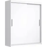 Mobelsta Schiebetürenschrank, Weiß, Holzwerkstoff, Teilmassiv,Strukturbuche, 180x215.5x59 cm, Schlafzimmer, Kleiderschränke, Schwebetürenschränke