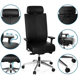 HJH Office Pro-Tec XXL Leder schwarz