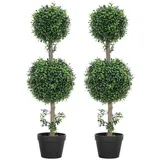 Homcom Künstlicher Buchsbaum 2er-Set groß 91,6 cm