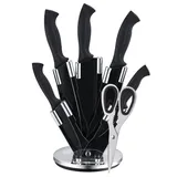 Cheffinger 7-teiliges Küchenmesser-Set für Hobbyköche All-in-One Lösung für Ihre Küche Schwarz