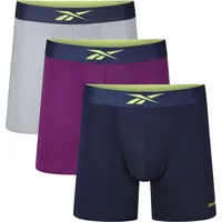 Reebok Boxer »TULLY« 3er Pack, basic, bequem, weich, mit Logo, breiter Bund Reebok aubergine/grey/vector-navy