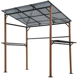 sweeek Grillüberdachung, Grillpavillon, 2 Seitentische, grau - Arausio