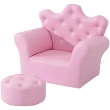 Homcom Kindersessel mit Hocker rosa