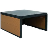 MCW Mähroboter-Garage mit Deckel MCW-L45, Dach Unterstand für Rasenmäher, WPC Metall, 35x60x70cm ~ Eiche-Optik