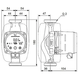 Grundfos Hocheffizienzpumpe Alpha2 32-80 180 mm