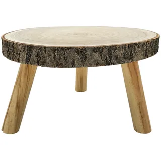 Meinposten Baumscheibe mit Holzfüßen, Deko-Tablett aus Naturholz, rund 20-26 cm Baumrinde Blumenhocker