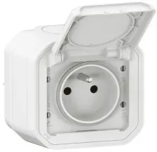 Legrand 069781L Plexo New FRAP Steckdose F/B Std Steckklemmen EB, IP55, IK 08, Ultraweiß