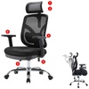 Bürostuhl MCW-J92, Schreibtischstuhl, ergonomisch, verstellbare Lordosenstütze und Armlehne schwarz