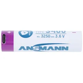 Ansmann Li-Ion 18650 3,6V 3400mAh mit USB-C Ladebuchse mit Schutzschaltung